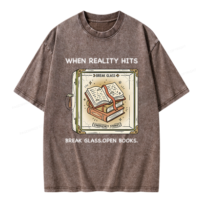 Pagewings Open Books Unisex Washed T-shirt