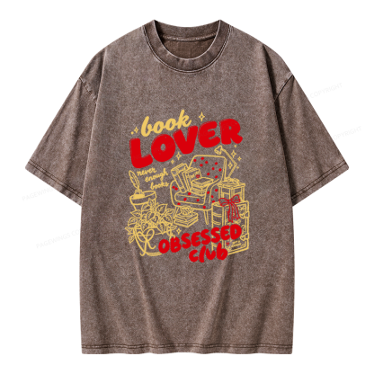 Pagewings Book Lover Obsessed Club Unisex Washed T-shirt