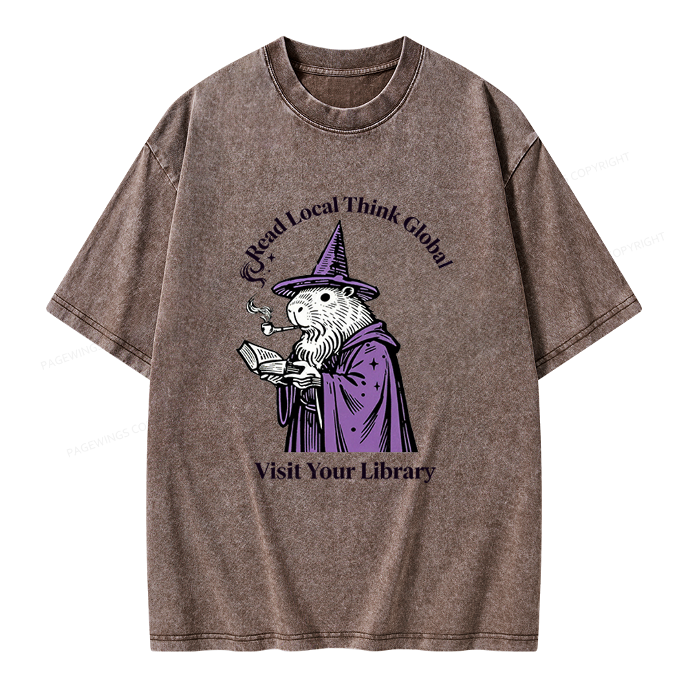 Pagewings  Visit Your Library Unisex Washed T-shirt