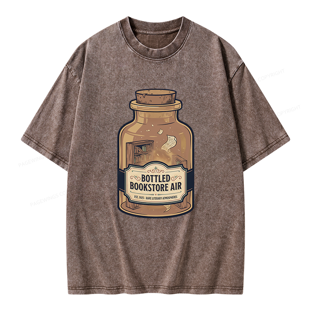 Pagewings Bottled Bookstore Air Unisex Washed T-shirt
