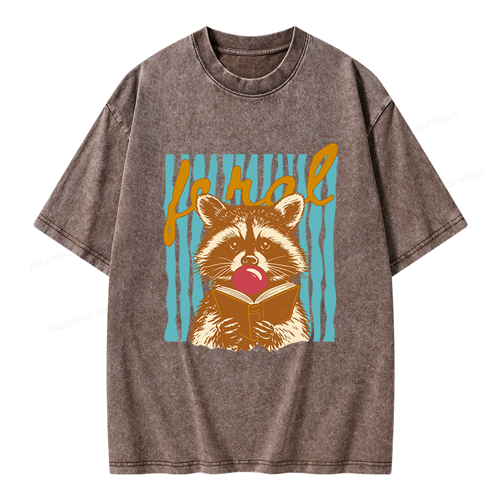 Pagewings Feral Girl Summer Unisex Washed T-shirt