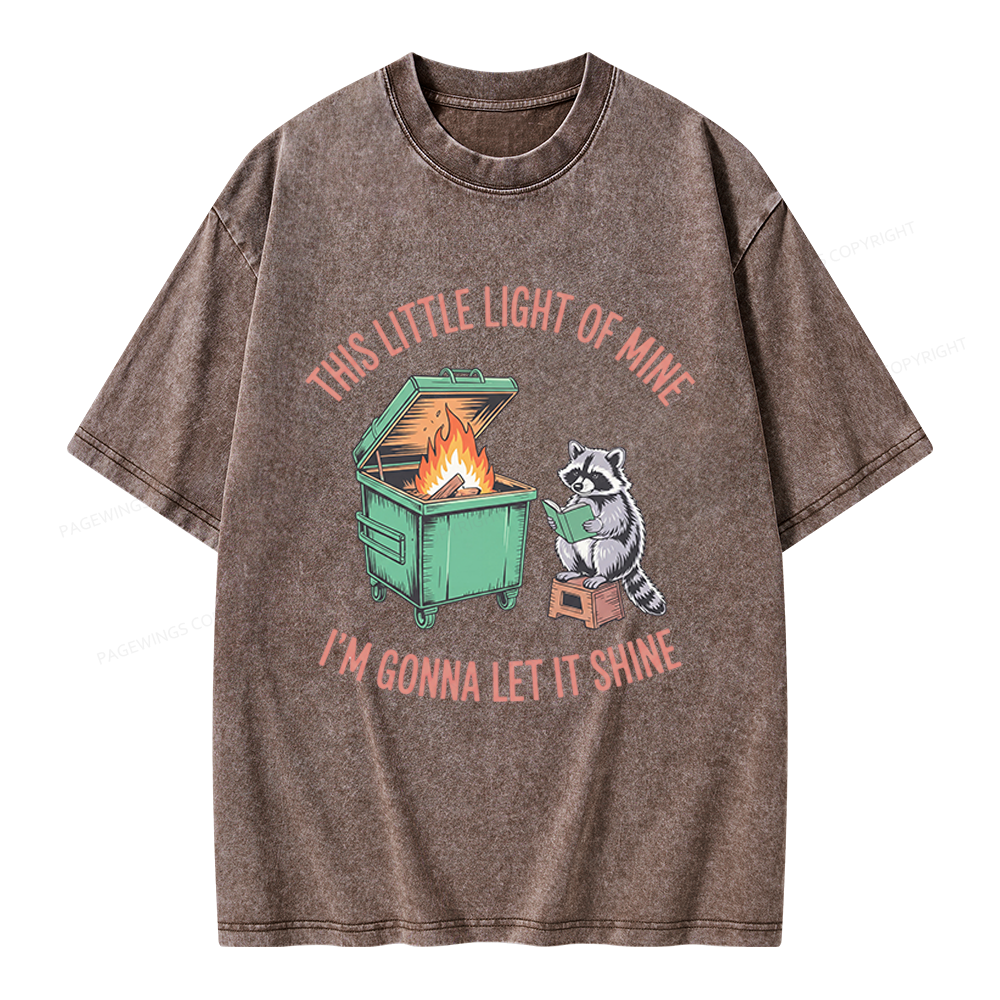 Pagewings This Little Light Of Mine Unisex Washed T-shirt