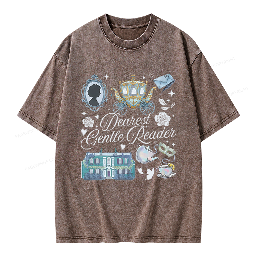 Pagewings Dearest Gentle Reader Unisex Washed T-shirt