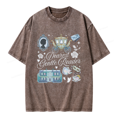 Pagewings Dearest Gentle Reader Unisex Washed T-shirt