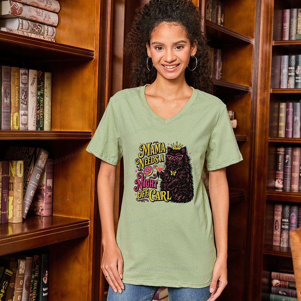 Pagewings Mama Needs A Night Off V-neck T-shirt