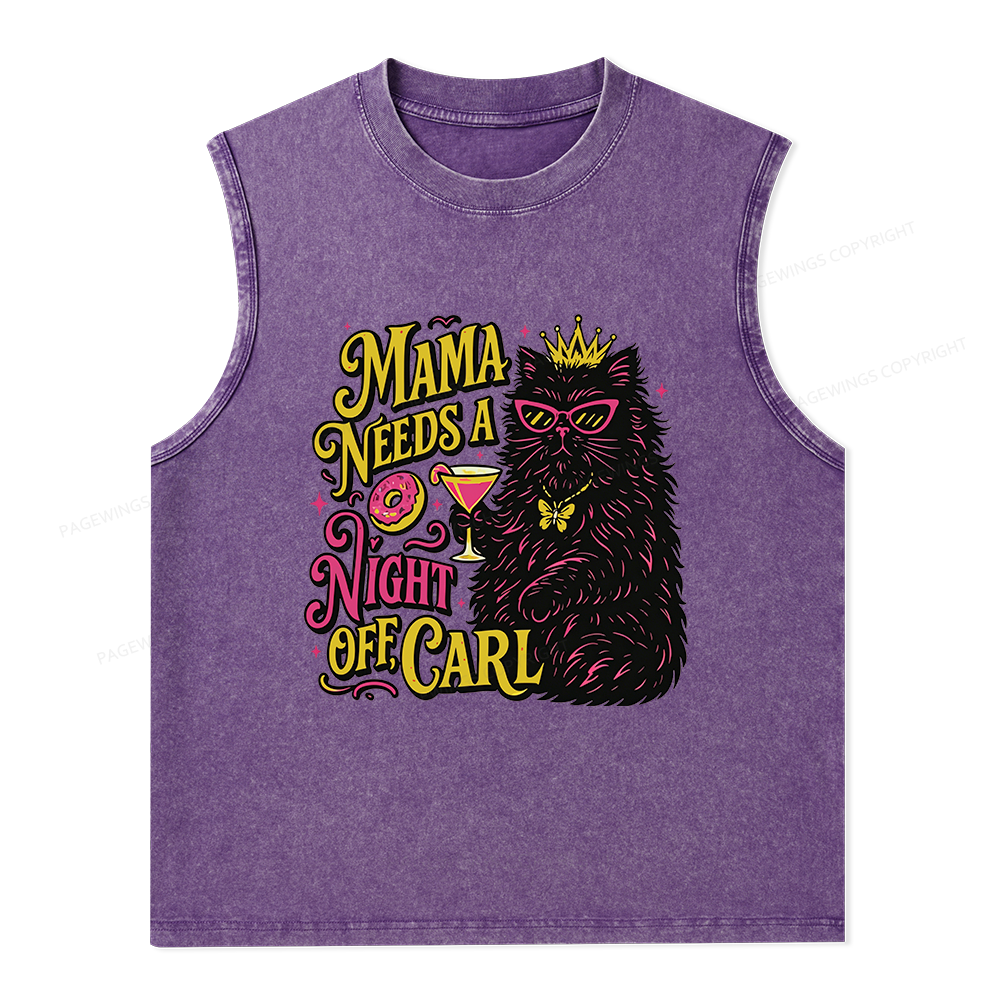 Pagewings Mama Needs A Night Off Unisex Washed Tank Top