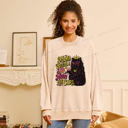 Pagewings Mama Needs A Night Off Unisex Washed Sweatshirt