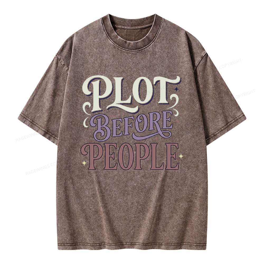 Pagewings Plot Before People Unisex Washed T-shirt