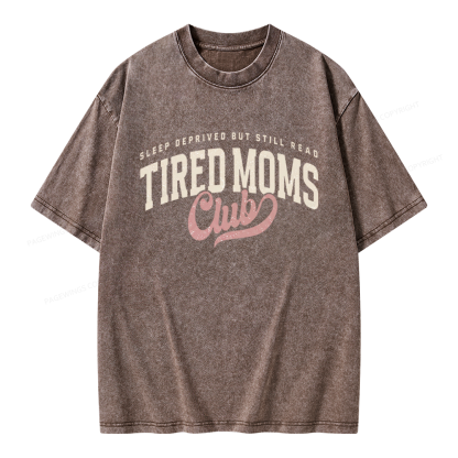 Pagewings Tired Moms Club Unisex Washed T-shirt
