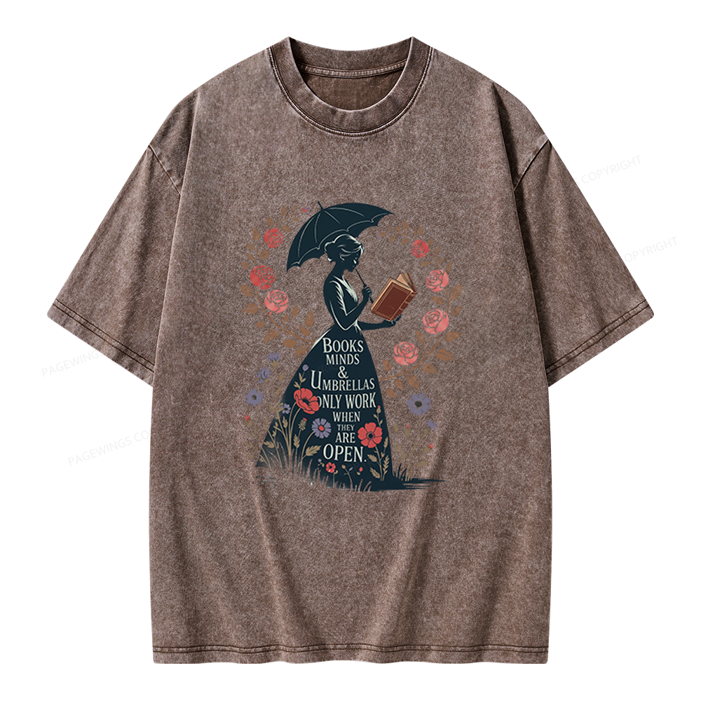 Pagewings Books Minds Unisex Washed T-shirt