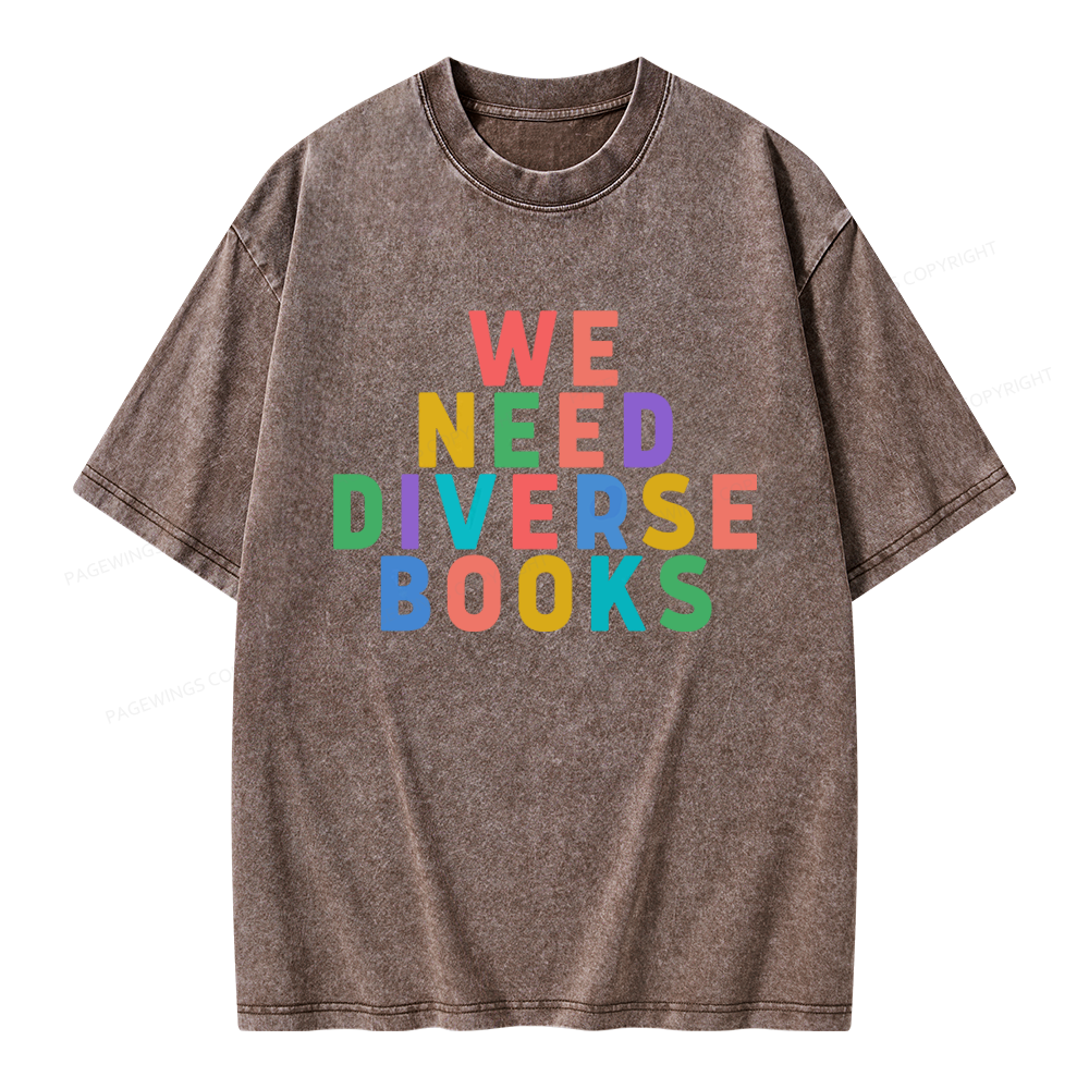 Pagewings We Need Diverse Books Unisex Washed T-shirt
