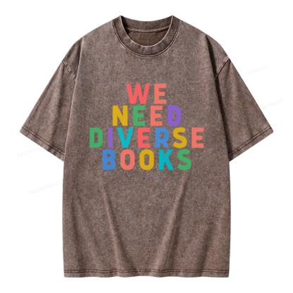 Pagewings We Need Diverse Books Unisex Washed T-shirt