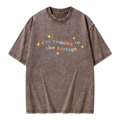 Pagewings I'm Coming To The Cottage Unisex Washed T-shirt