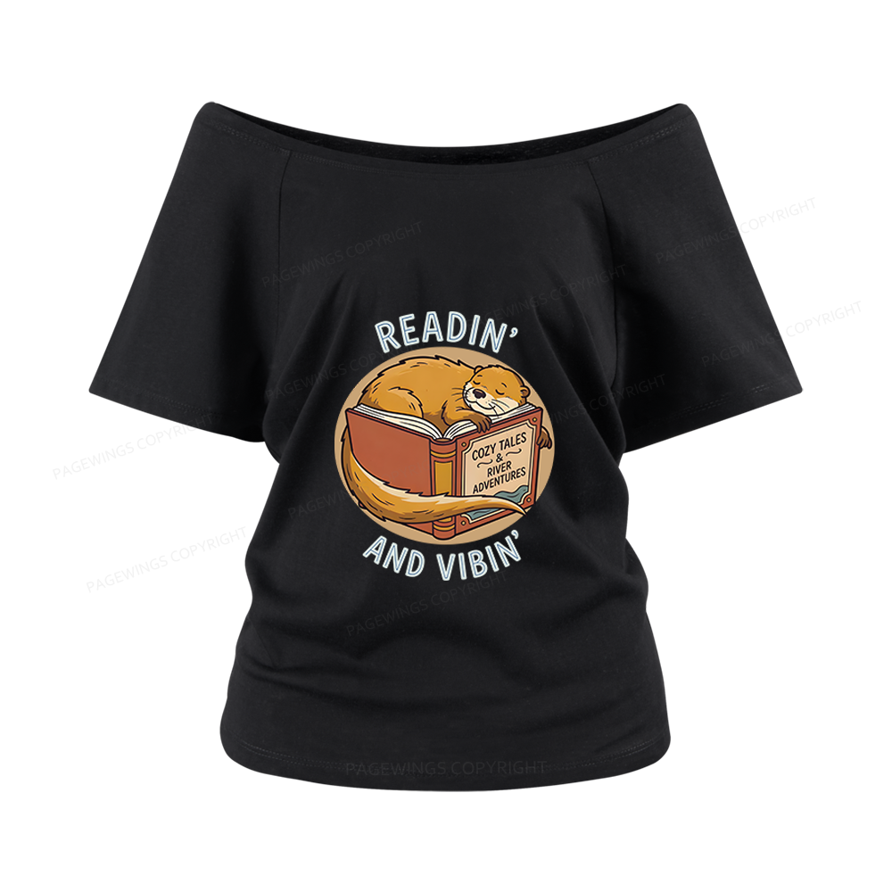 Pagewings Readin' And Vibin' Women Off Shoulder T-shirts