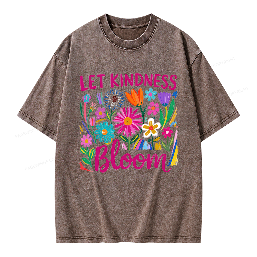 Pagewings Let Kindness Bloom Unisex Washed T-shirt