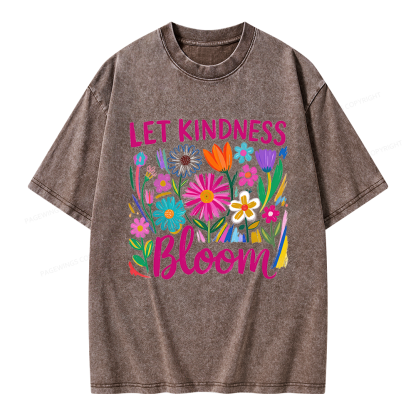 Pagewings Let Kindness Bloom Unisex Washed T-shirt