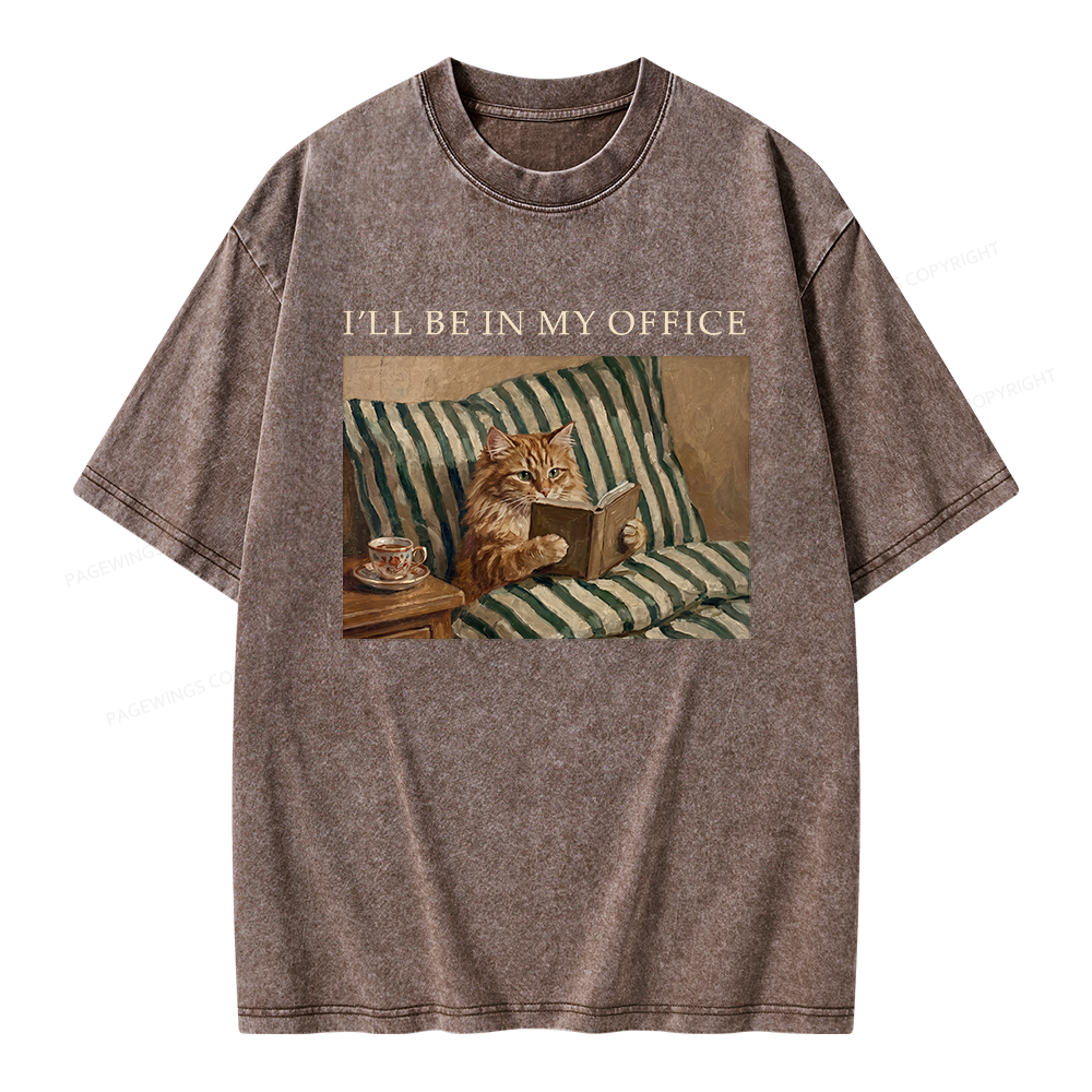 Pagewings Funny Book Lover Unisex Washed T-shirt