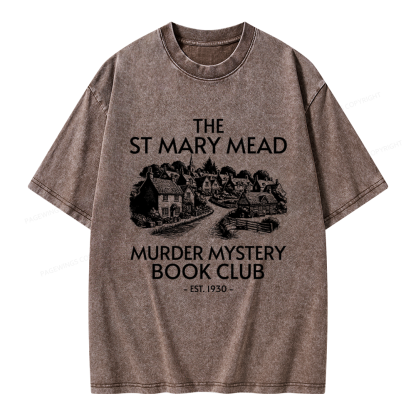 Pagewings Murder Mystery Book Club Unisex Washed T-shirt
