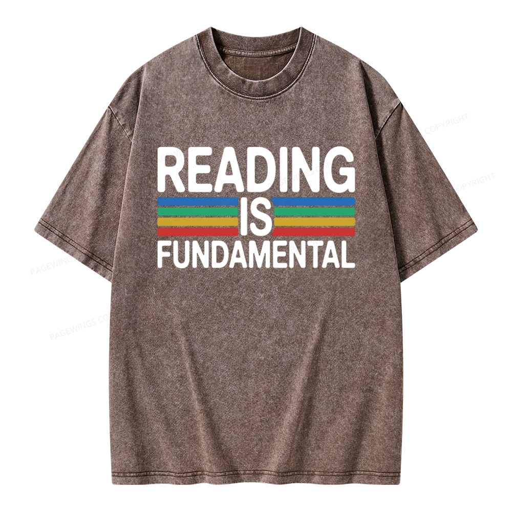 Pagewings Reading Is Fundamental Unisex Washed T-shirt