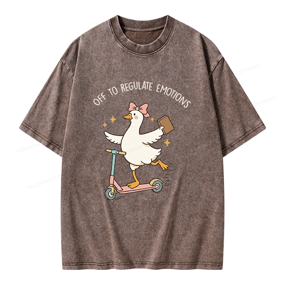 Pagewings Off To Regulate Emotions Unisex Washed T-shirt