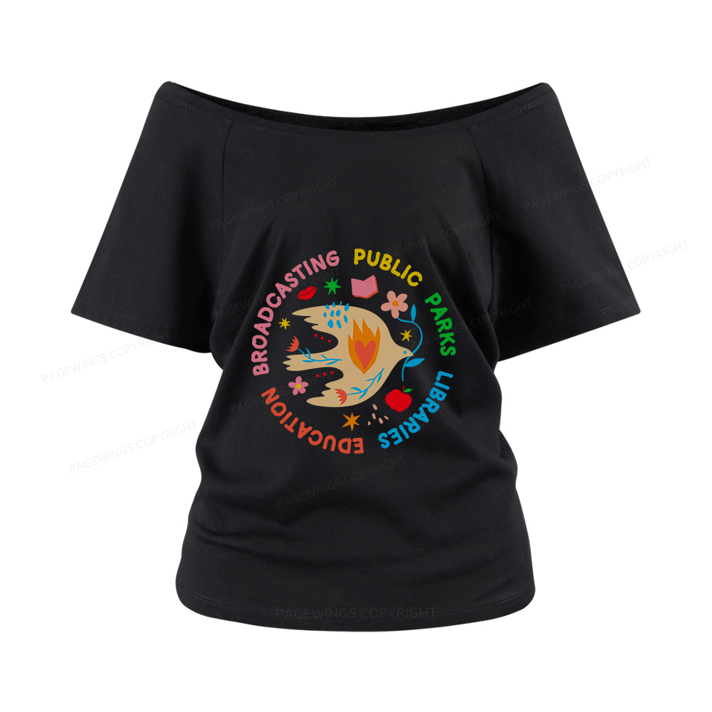 Pagewings Public Parks Libraries Women Off Shoulder T-shirts