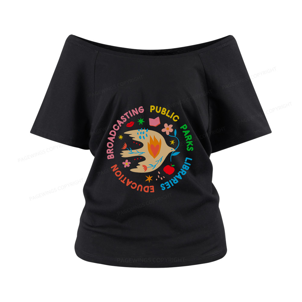 Pagewings Public Parks Libraries Women Off Shoulder T-shirts