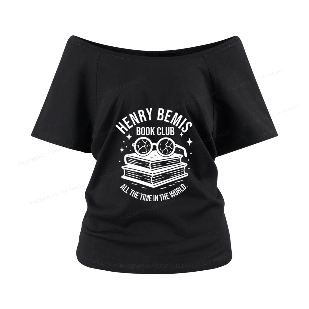 Pagewings Henry Bemis Book Club Women Off Shoulder T-shirts