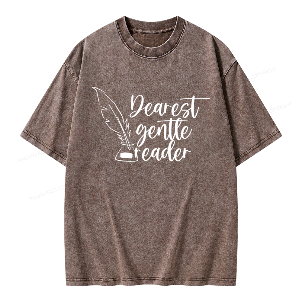 Pagewings Dearest Gentle Reader Unisex Washed T-shirt