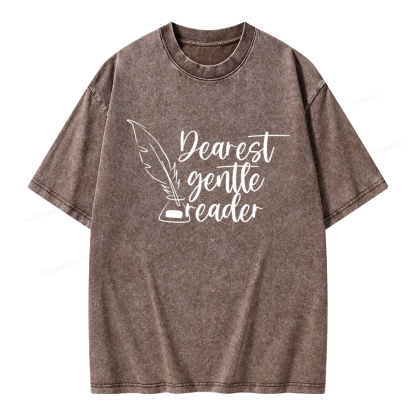 Pagewings Dearest Gentle Reader Unisex Washed T-shirt