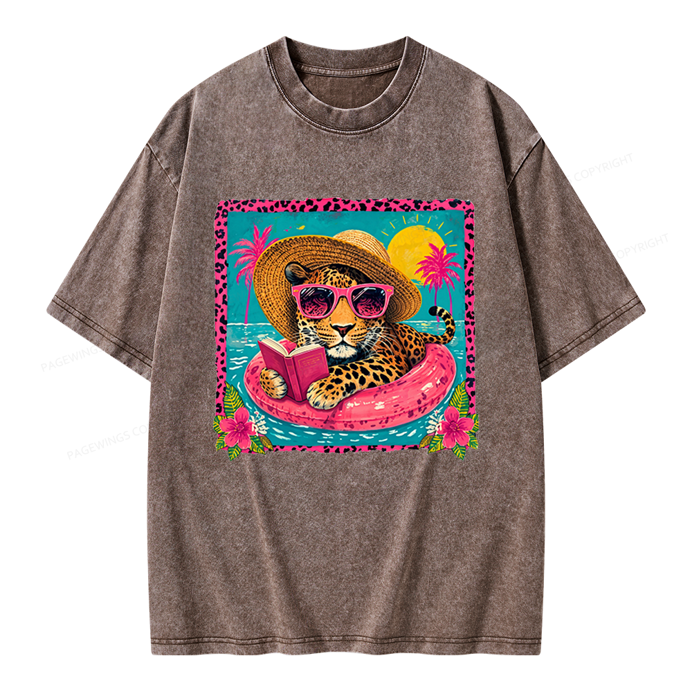 Pagewings Summer Reading Unisex Washed T-shirt