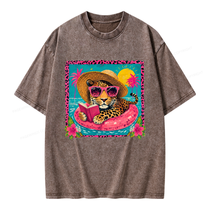 Pagewings Summer Reading Unisex Washed T-shirt