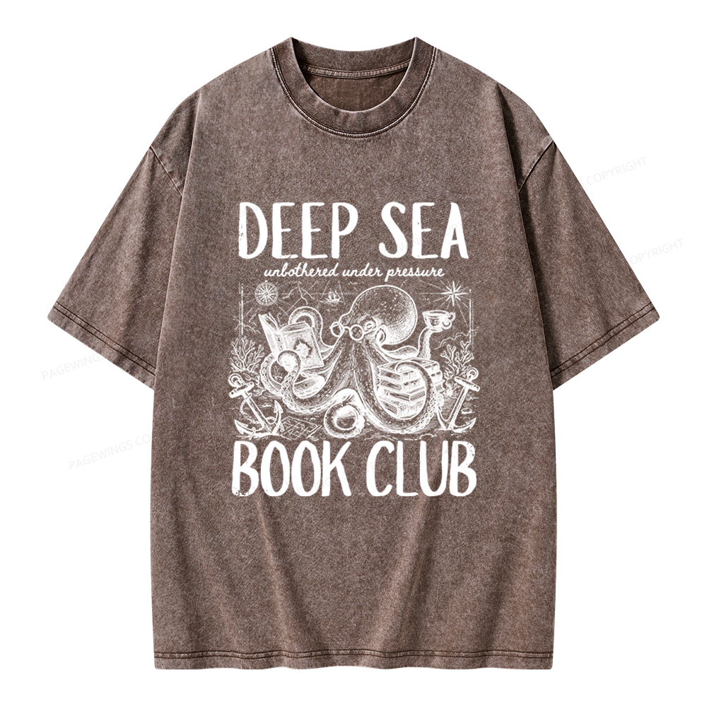 Pagewings Deep Sea Book Club Unisex Washed T-shirt