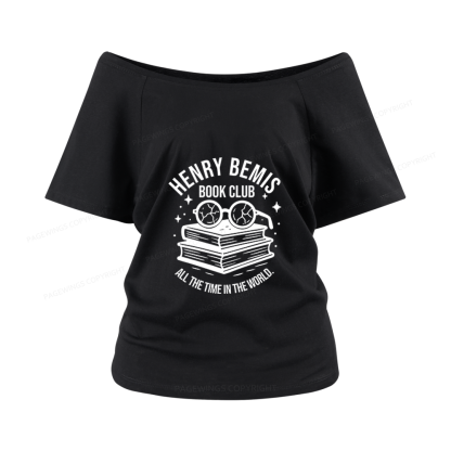 Pagewings Henry Bemis Book Club Women Off Shoulder T-shirts