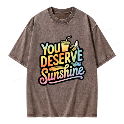 Pagewings You Deserve Sunshine Unisex Washed T-shirt