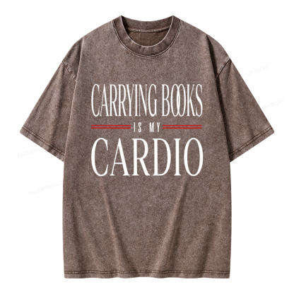 Pagewings Carrying Books Is My Cardio Unisex Washed T-shirt