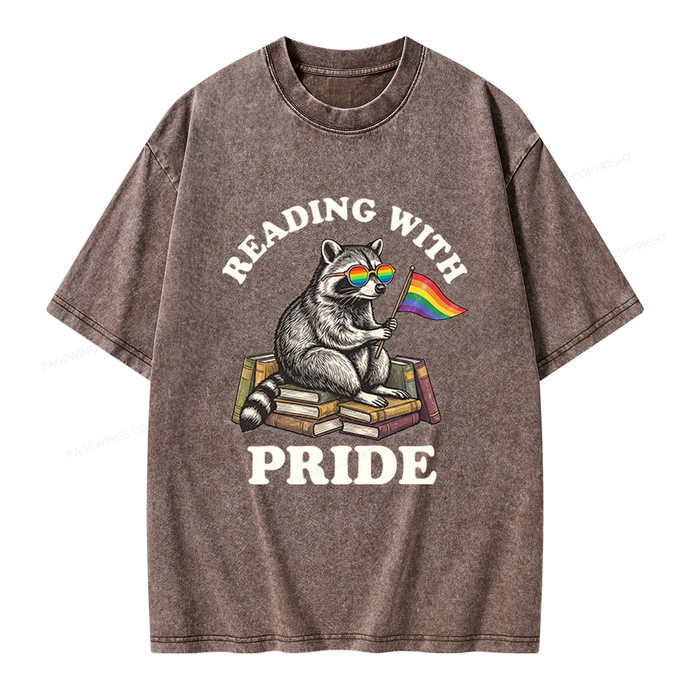 Pagewings Reading With Pride Unisex Washed T-shirt