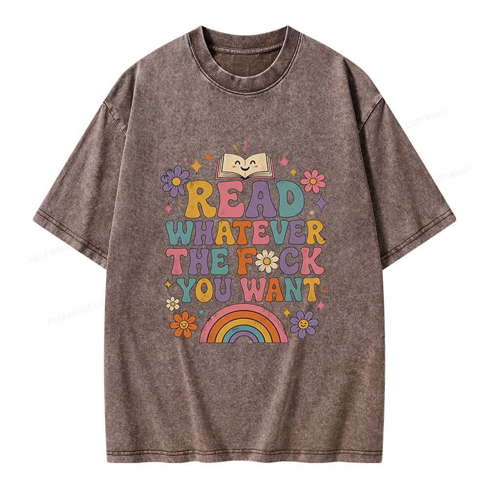 Pagewings Read Whatever Unisex Washed T-shirt
