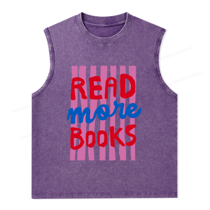 Pagewings Read More Books Unisex Washed Tank Top