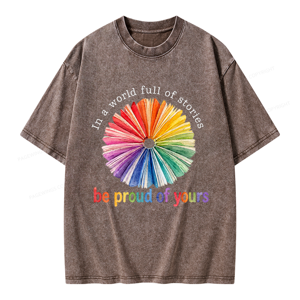 Pagewings In A World Full Of Stories Unisex Washed T-shirt