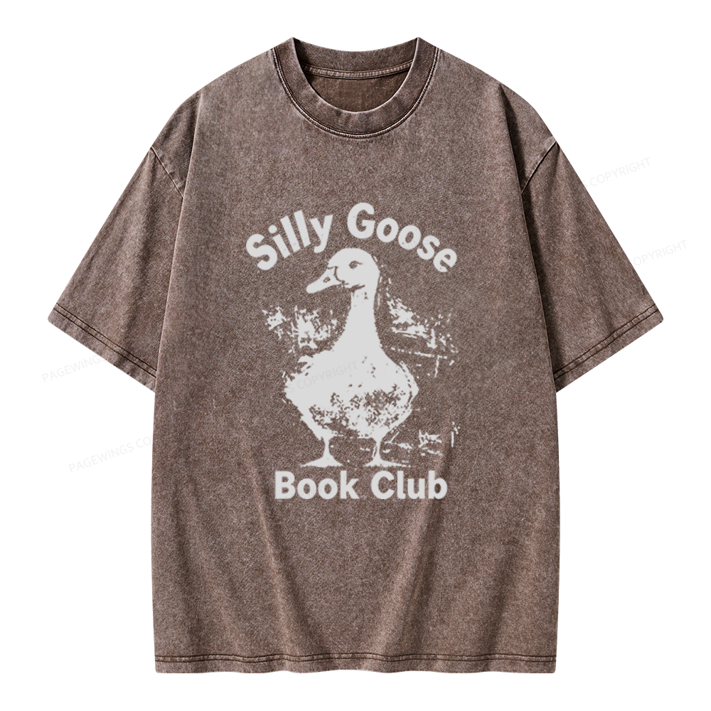 Pagewings Silly Goose Book Club Unisex Washed T-shirt