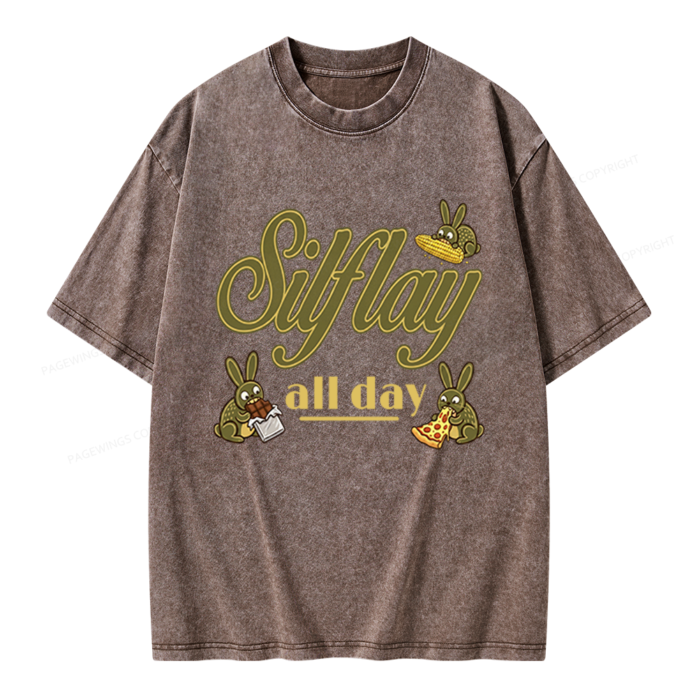 Pagewings Silflay All Day Unisex Washed T-shirt