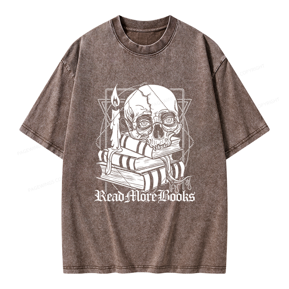 Pagewings Read More Books Unisex Washed T-shirt