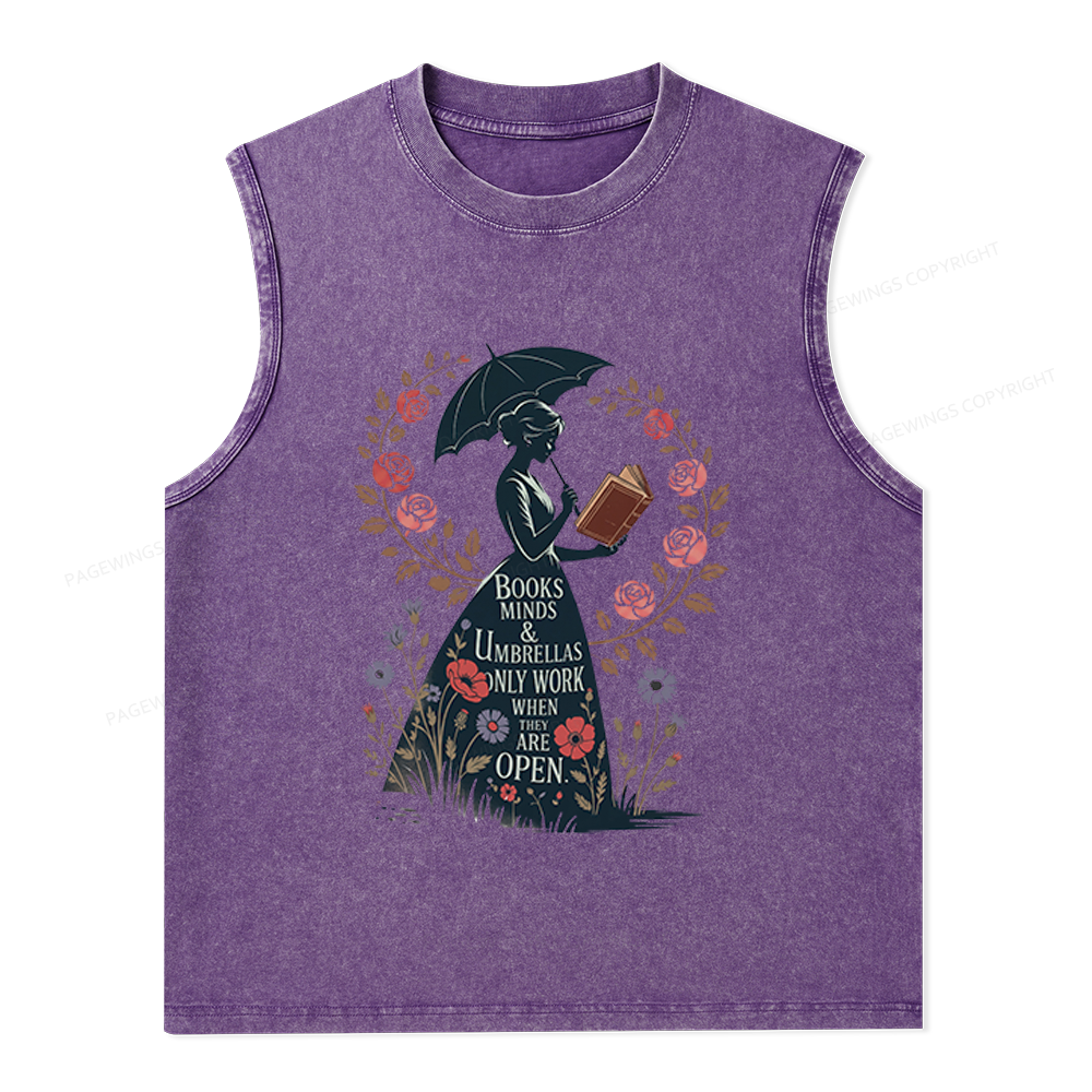 Pagewings Books Minds Unisex Washed Tank Top