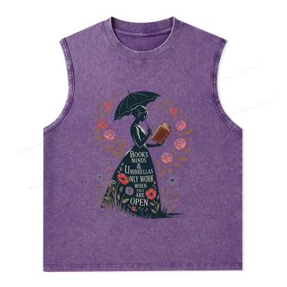 Pagewings Books Minds Unisex Washed Tank Top