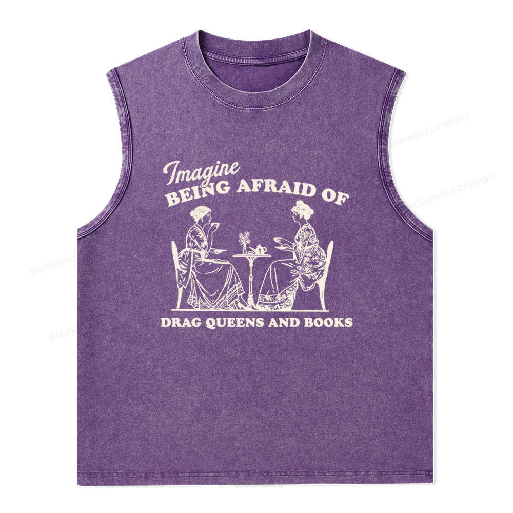 Pagewings Drag Queens Unisex Washed Tank Top
