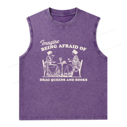 Pagewings Drag Queens Unisex Washed Tank Top