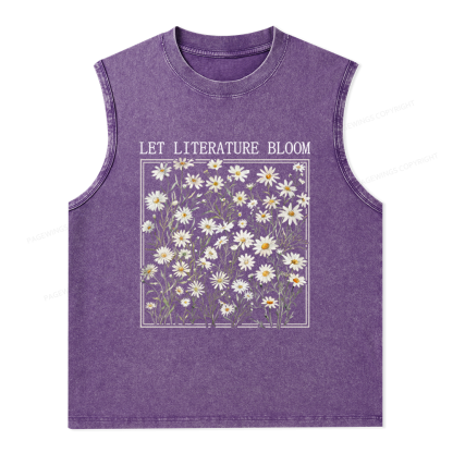 Pagewings Let Literature Bloom Unisex Washed Tank Top