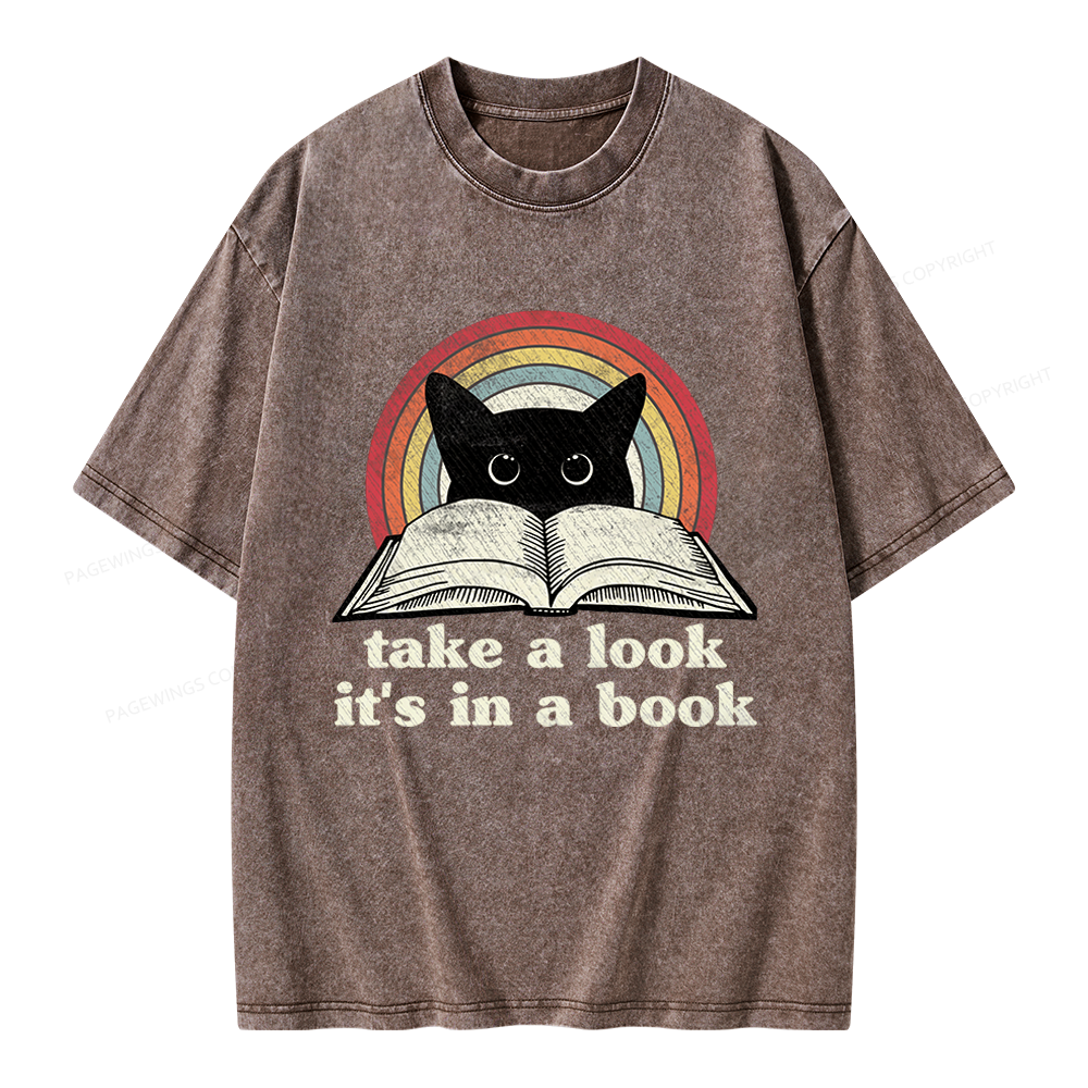 Pagewings Take A Look Its In A Book Unisex Washed T-shirt