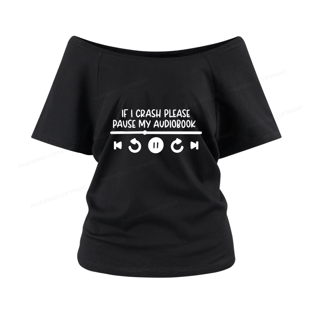 Pagewings Audiobook Women Off Shoulder T-shirts