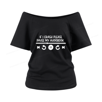 Pagewings Audiobook Women Off Shoulder T-shirts